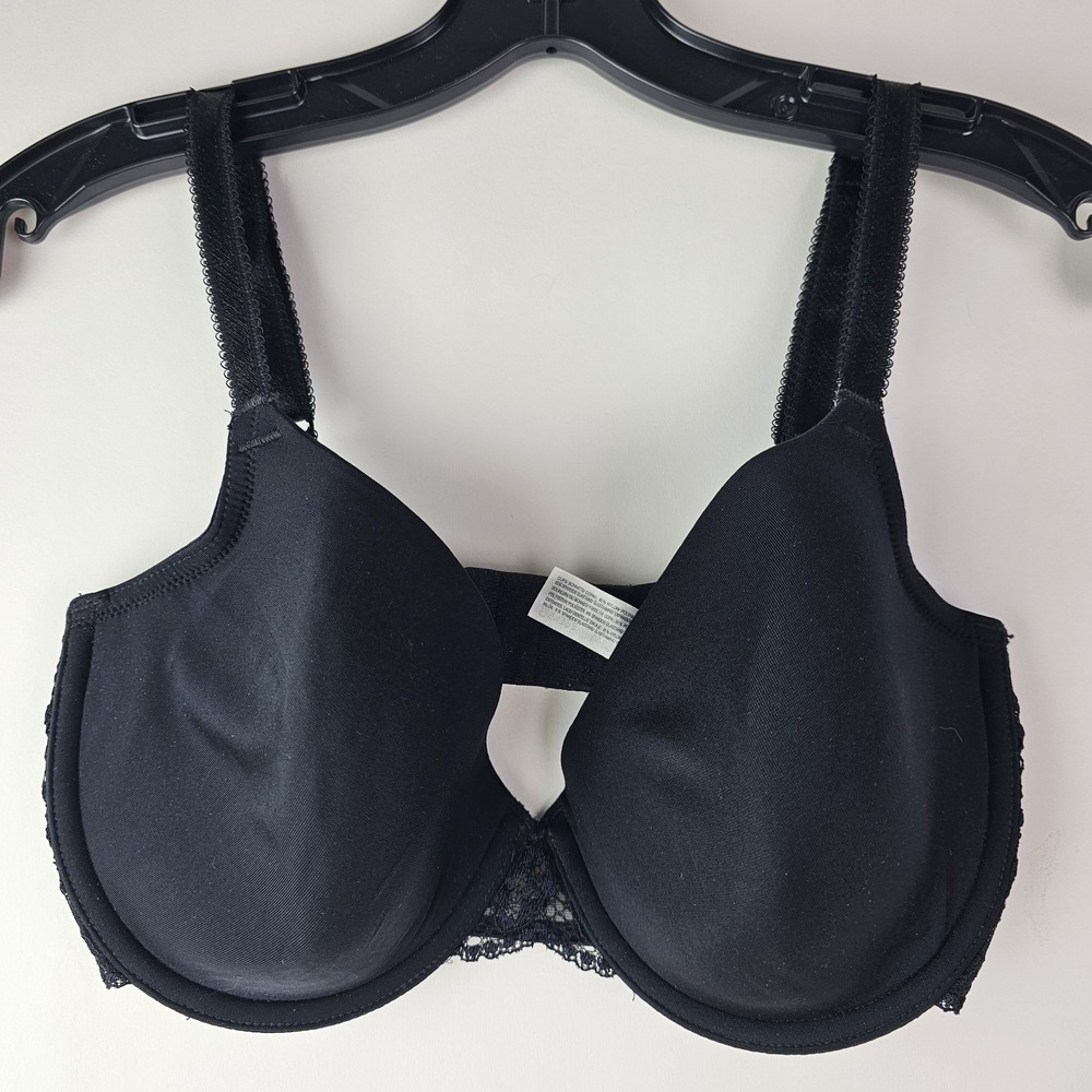 Wacoal Bra 85340 Lined Underwire French Garden‎ Contour T-shirt Bra Black 34DD